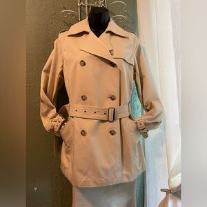 Eddie Bauer Sz Small Double Breasted Belted Trench Coat